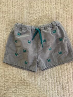 Jacadi Light Blue Shorts with Teal Crab Embroidery